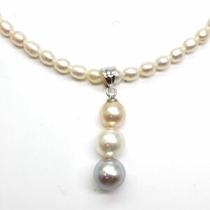 ◆アコヤ本真珠/本真珠ネックレス◆M 約8.5g 約42.5cm 6.0-7.5mm珠 pearl パール jewelry necklace ジュエリーEA5/EB0