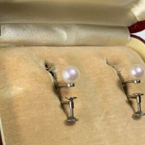 ミキモト WG K14 パール イヤリング 7mm ホワイト ゴールド 14金 本真珠 MIKIMOTO アクセサリー の画像7