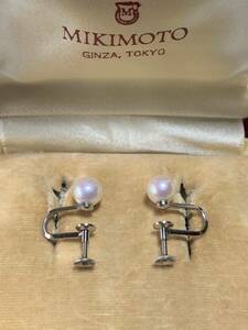 ミキモト WG K14 パール イヤリング 7mm ホワイト ゴールド 14金 本真珠 MIKIMOTO アクセサリー 