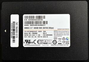 (送料無料) SAMSUNG MZ7KM480HAHP-00005 (SM863 MZ-7KM4800) 480GB SATA MLC 2.5' 7mm (Read:1053273G Write:318976G) (54717H) (管:SP08