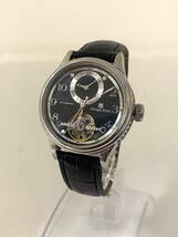 Giorgio rossi ジョルジオロッシ メンズ 腕時計 自動巻き 黒文字盤 裏スケ ラウンドフェイス シルバー ㏄013003_画像1
