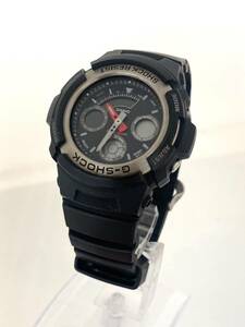 CASIO カシオ G-SHOCK AW-590 ブラック クォーツ 腕時計 黒 メンズ ラウンドフェイス 未稼働 yt111401
