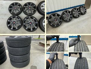 S管理74934 ムーヴ 外し】★コンセプト CK 17インチ 165/40R17 2021年製タイヤ付 アルミ ホイール★5.5J ＋48 PCD100 4H (タント ワゴンR等