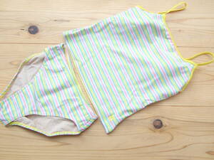 * beautiful goods! lady's HANGTEN hang ton border separate swimsuit top and bottom 2 point set 7S*