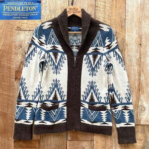 【美品】PENDLETON ペンドルトン ネイティブ柄 ショールカラー ニット カーディガン XS メンズ レディース RHC ロンハーマン取扱