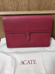 定価82,500円 新品 未使用 ACATE イタリア最高級レザー シボ革 ドキュメントケース クラッチ セカンドバッグ 