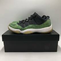 【28cm】Nike Air Jordan 11 Retro Low Green Snakeskin ナイキ エアジョーダン レトロ ロー グリーン スネークスキン (528895-033) 0027_画像3