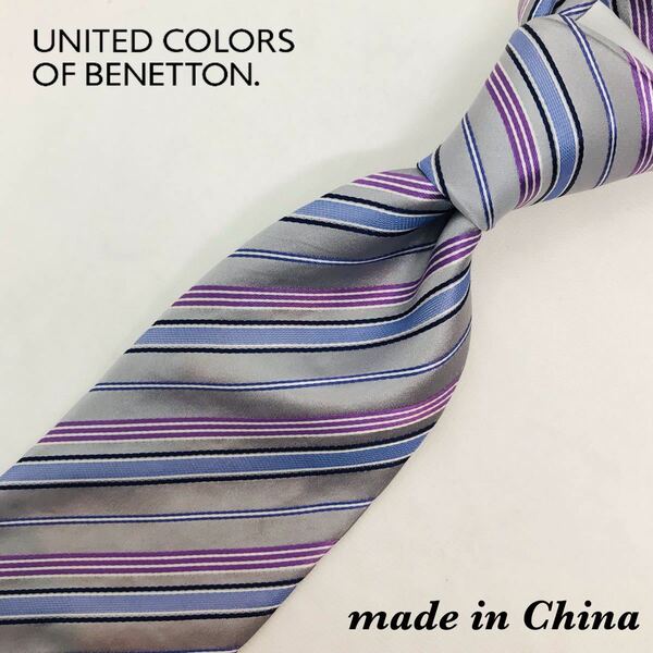 UNITED COLORS OF BENETTON シルク 国産 ストライプ