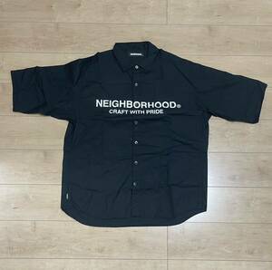 【L】NEIGHBORHOOD TRAD / C-SHIRT . 3Q 黒 ブラック シャツ 七分 ワークシャツ ロゴ タグ袋有りネイバーフッド