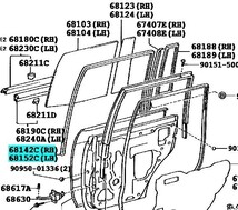 【トヨタ純正新品】TOYOTA 未使用品 ★超希少品★ ランクル80 ドアガラスラン 1台分セット ランドクルーザー HDJ81V FZJ80G FJ80G HZJ81V_画像3