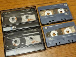 DENON HD + AXIA PS2 DC カセットテープ 4本セット　Type II High Position クロム ハイポジ CrO2 46 50 54 60 70 80 90 100 110 120分