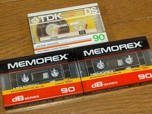 TDK DS90 + MEMOREX dB90 Type I カセットテープ 3本セット　Normal Position 46 50 54 60 70 80 90 100 110 120分 ①