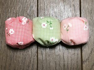 ペレット使用　ハンドメイド　花　フラワー　お手玉　知育玩具　3個セット