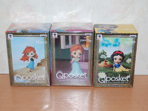 Qposket petit★Disney Character アリエル ウェンディ 白雪姫 ３体セット 新品・未開封 フィギュア リトルマーメイド ピーターパン