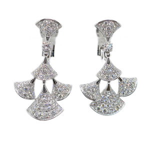 [ Tempaku ] BVLGARY ti-va Dream серьги diamond 750WG 1 на примерно 17.6g белое золото K18 ювелирные изделия женский 