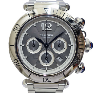 [.] finish settled Cartier Pacha de Cartier chronograph WSPA0027 men's SS dark gray self-winding watch wristwatch man 