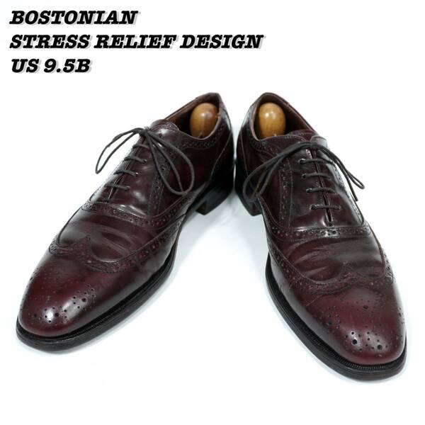 BOSTONIAN STRESS RELIEF DESIGN Wing Tip Shoes 1980s US9.5B Vintage ボストニアン ストレスリリーフデザイン ウィングチップ 革靴