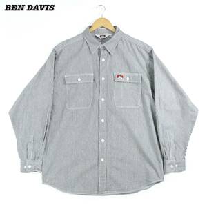 BEN DEVIS Hickory Shirts XL SH24018 ベンデイビス ヒッコリーストライプ シャツ ワークシャツ キャンプ 作業着