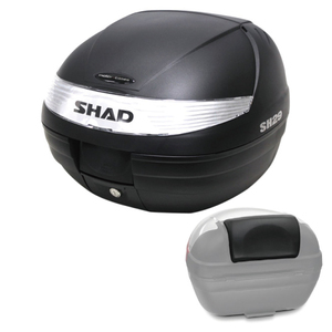 SHAD(シャッド) 【セット売り】SH29 トップケース 無塗装ブラック バックレスト セット