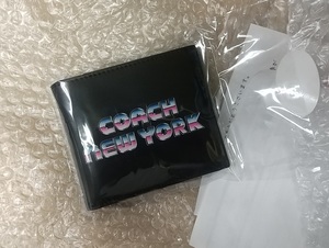 コーチ COACH アウトレット ウォレット ウィズ 80’S ニューヨーク グラフィック 折財布 [小銭入れなし] ブラック [メンズ] 