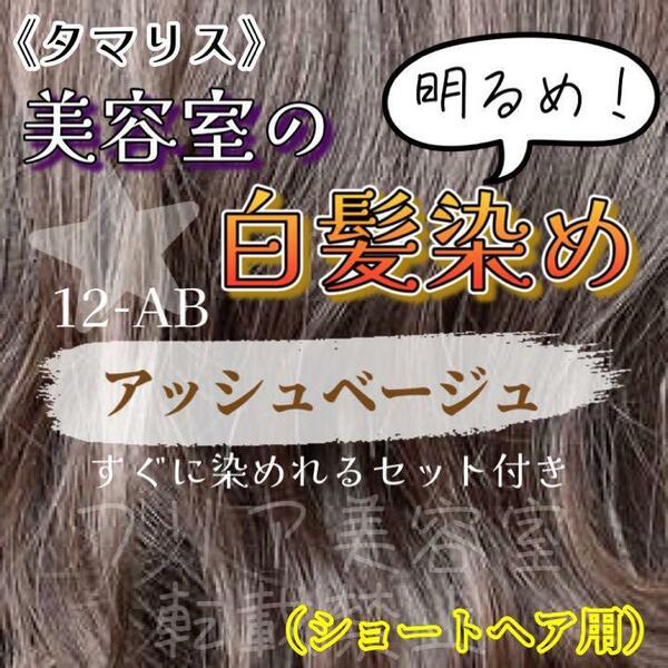 タマリス　すぐに染めれる白髪染めセット　アッシュベージュ12 （明るめ）　グレイカラー　ショート用