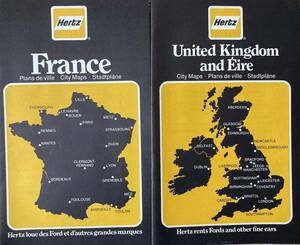 Hertz City Maps ( Hearts company city map ) France compilation * England compilation. 2 pcs. set 