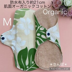 布ナプキンMサイズ防水布入り肌面オーガニックコットンハワイアン柄