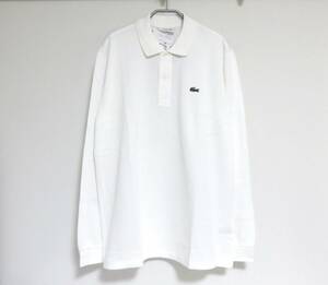 送料無料 新品 LACOSTE L1312 ホワイト 5 日本製 Classic Fit ラコステ 長袖 鹿の子 ポロシャツ ロングスリーブ L1312DL L1312LJ-99 