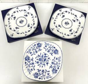 未使用品 ＊ROYAL DOULTON ロイヤルドルトン YORKTOWN MINTON ミントン HARDWICK B&B プレート ブレット バター 皿 波縁 3客 英国製 洋食器