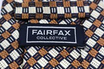 フェアファクス ブランド ネクタイ シルク チェック柄 小紋柄 メンズ ネイビー FAIRFAX_画像4