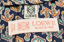 ロエベ ブランド ネクタイ シルク 錨 総柄 メンズ ネイビー LOEWE_画像4