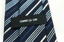 コムサイズム ブランド ネクタイ シルク ストライプ柄 メンズ ネイビー COMME CA ISM_画像4