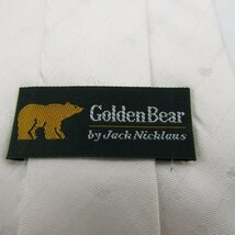 ゴールデンベア ブランド ネクタイ ロゴ ストライプ柄 小紋柄 シルク メンズ ホワイト Golden Bear_画像4