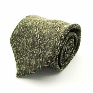  Jim Thompson brand necktie check pattern .. pattern animal pattern elephant silk men's khaki JIM THOMPSON