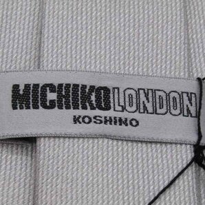 ミチコロンドンコシノ ブランドネクタイ 無地 シルク 日本製 未使用タグ付 メンズ ライトグレー MICHIKO LONDON KOSHINOの画像4