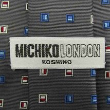 ミチコロンドンコシノ ブランド ネクタイ シルク 小紋柄 総柄 メンズ グレー MICHIKO LONDON KOSHINO_画像4