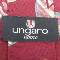 ウンガロ ブランド ネクタイ シルク 小紋柄 総柄 メンズ レッド emanuel ungaro_画像4