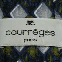 クレージュ ブランド ネクタイ シルク チェック柄 総柄 花柄 メンズ ネイビー courreges_画像4