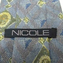 ニコル ブランド ネクタイ ドット パネル柄 格子柄 シルク メンズ グレー NICOLE_画像4