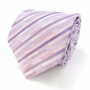  Benetton brand necktie silk stripe pattern men's purple BENETTON