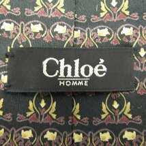 クロエオム ブランド ネクタイ シルク 小紋柄 総柄 メンズ ブラック Chloe HOMME_画像4