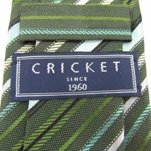 クリケット ブランド ネクタイ シルク ストライプ柄 メンズ グリーン CRICKET_画像4