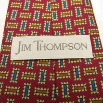 【良品】 ジムトンプソン JIM THOMPSON 小紋柄 シルク 総柄 メンズ ネクタイ レッド_画像4