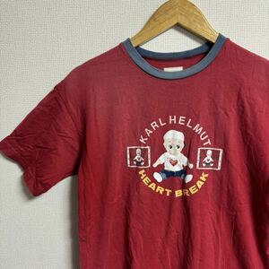 【人気ブランド】カールヘルム　半袖Tシャツ　赤フェード　sサイズ　pink house