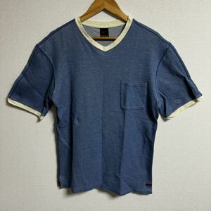 【人気】nike ナイキ　半袖Tシャツ　ブルー　vネック　Lサイズ　スウォッシュ　90-00s