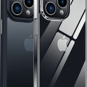 【2枚セット】 iPhone14 Pro 用 ケース クリア 黄ばみ防止 + 半透明 マット感