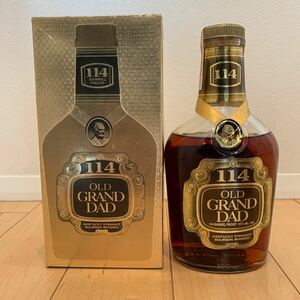 同梱可能 OLD GRAND DAD 114 オールド グランダッド ウイスキー バーボン 750ml 57％ 旧ボトル 古酒 箱付き 1円スタート