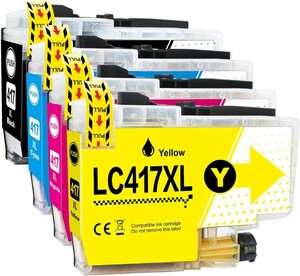 ●全色顔料● LC417XL ブラザー Brother 用 LC417XL-4PK 4色パック 大容量 互換ICチップ採用 残量検知対応