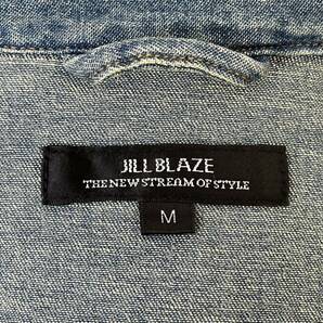 定番♪★JILLBLAZE ジルブレイズ★七分袖 デニム ウエスタン シャツ トップス アウター コットン ビンテージ 加工 ブルー メンズ M/DD7445の画像6