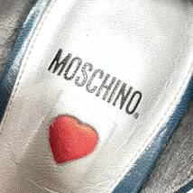 日本製◎★MOSCHINO モスキーノ★ヒール 7cm パンプス レザー アンクル ストラップ パンチング ラウンド トゥ レディース グリーン/720_画像8